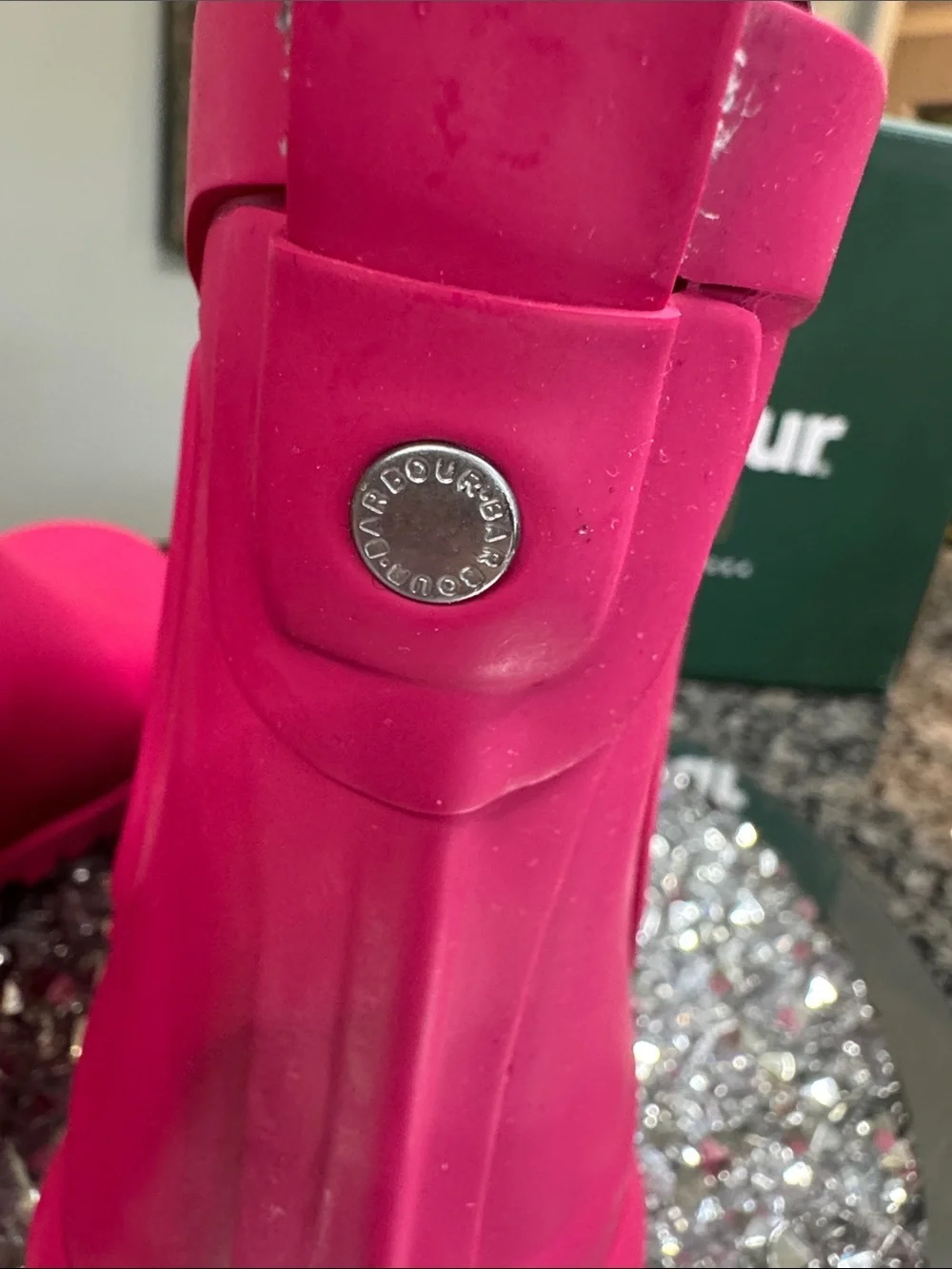 Barbour Bright Pink Chelsea ankle Rain Boots MEW 8
